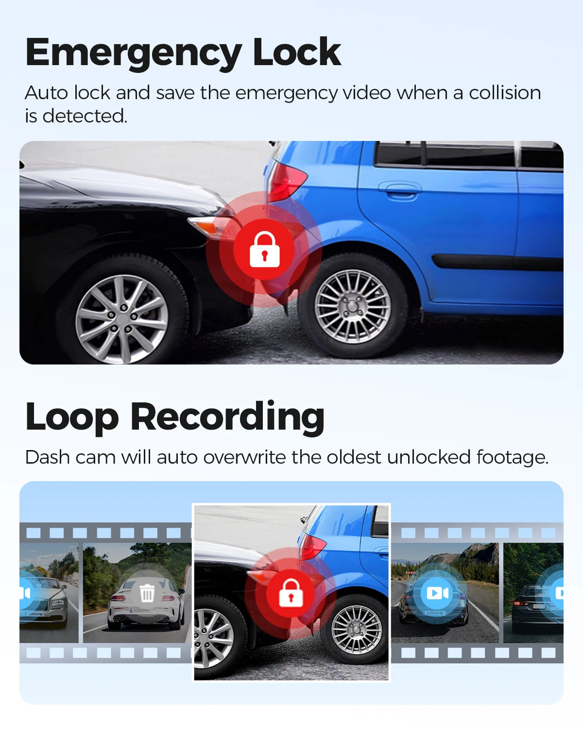 AZDOME Dash Cam M300S 4K+1080P Dual Dash Car Camera Built-in WiFi GPS ADAS Car DVR 24H Parking Mode Night Vision Black Box 