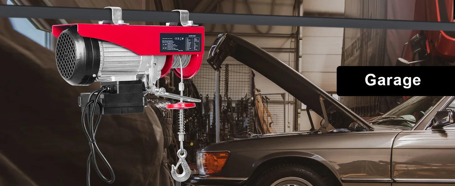 Electric Hoist Winch 400–1000kg with Remote Control for Garage Use