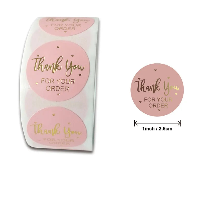 500pcs Round Kraft Thank You Stickers for Gifts and Packaging