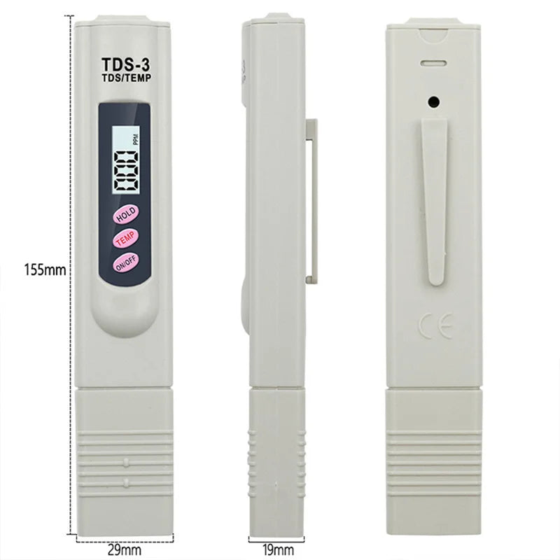 Testeur d'eau numérique TDS portatif Stylo de test d'eau Analyseur de qualité de l'eau Vérification de la pureté de l'eau Mesure 0-9999 PPM