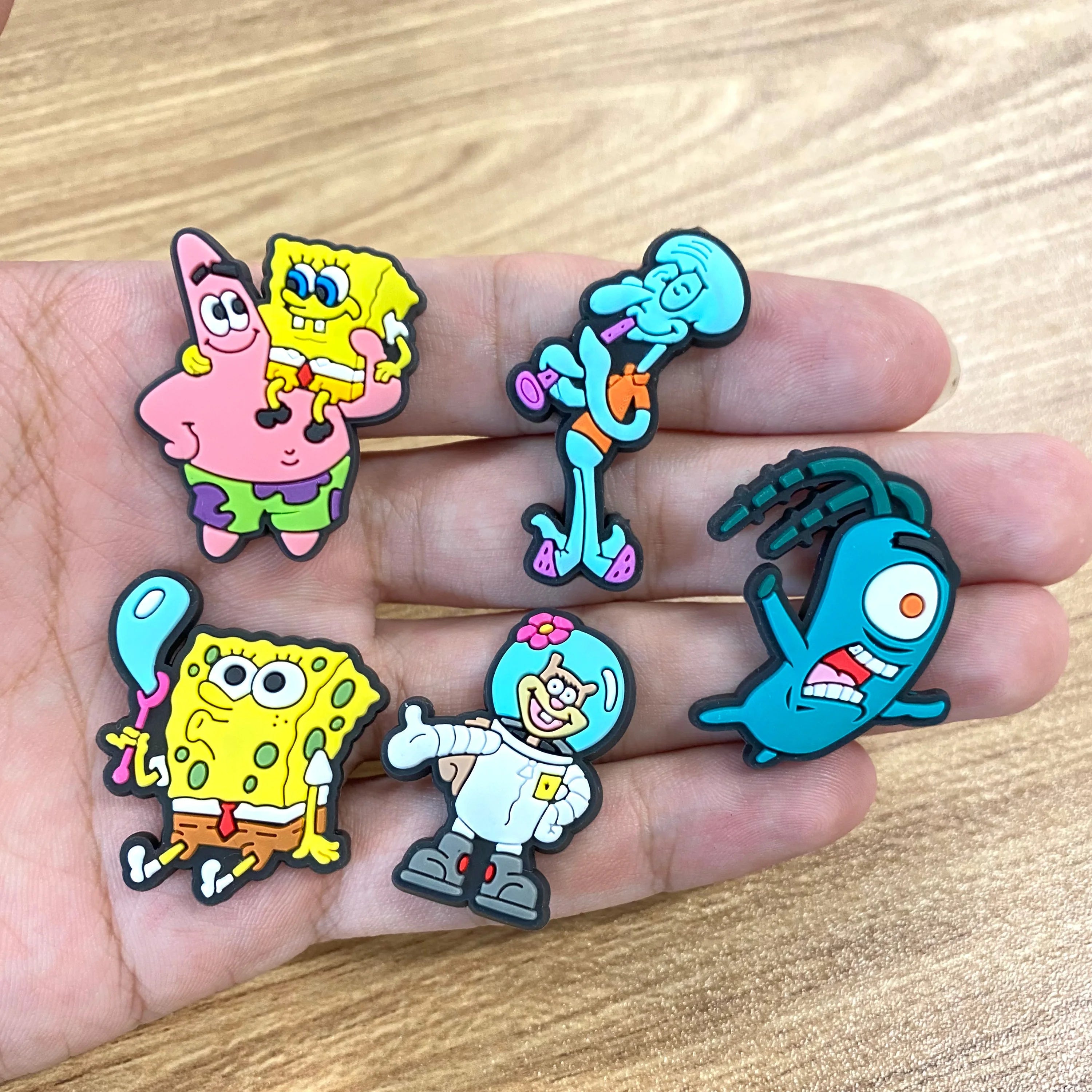 20pcs/set Shoe Charms DIY Spongebob Accessories For PVC Decorations Fit to Bubble Slides Sandals 