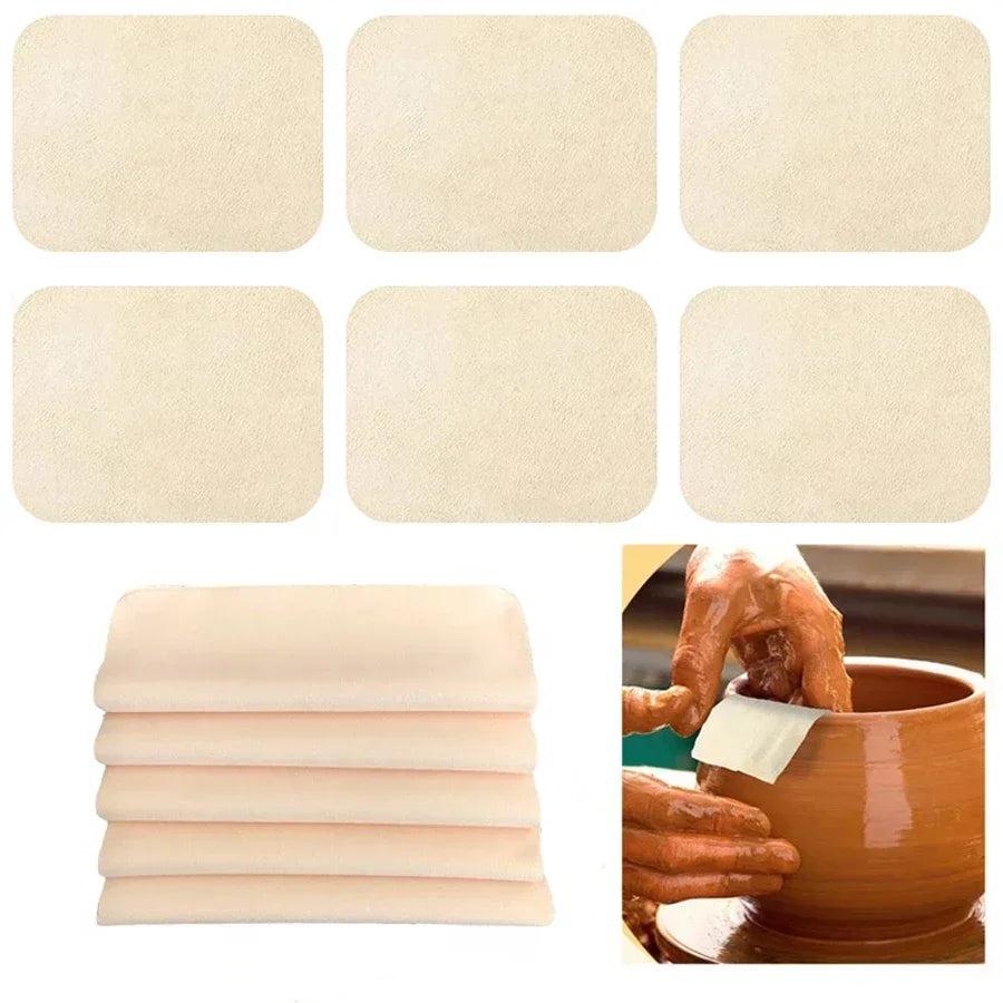 Ten Pottery Rim-Smoothing Cloths, 145 × 175 mm