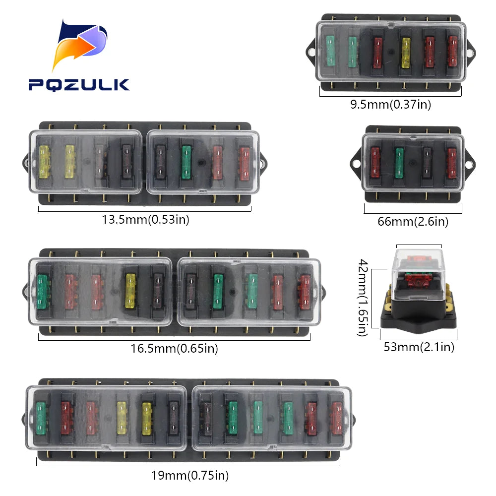 Poistkové puzdro pre automobilové nožové poistky s viacerými obvodmi