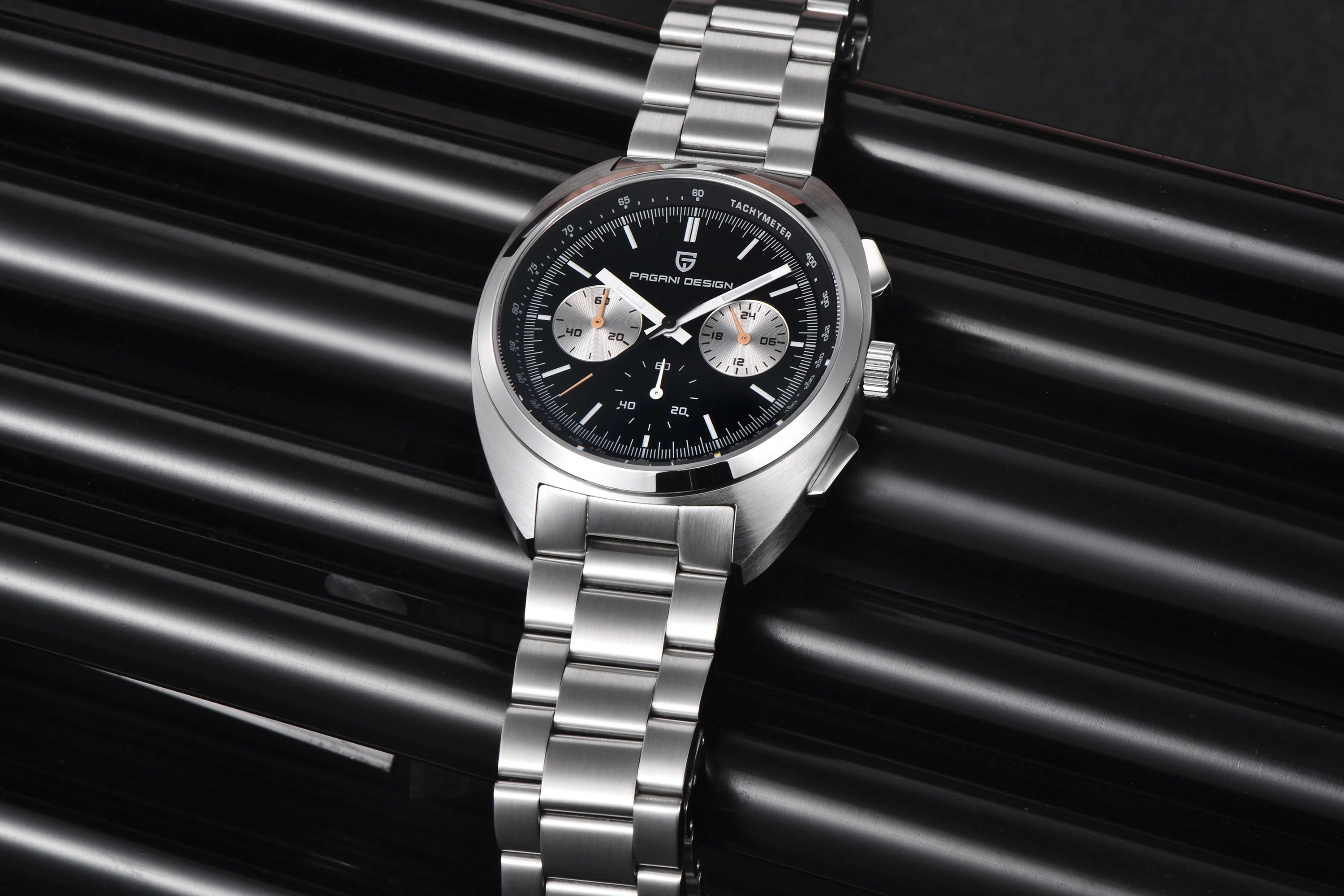 Pagani Design Panda Dial Chronograph Watch VK63 Sapphire