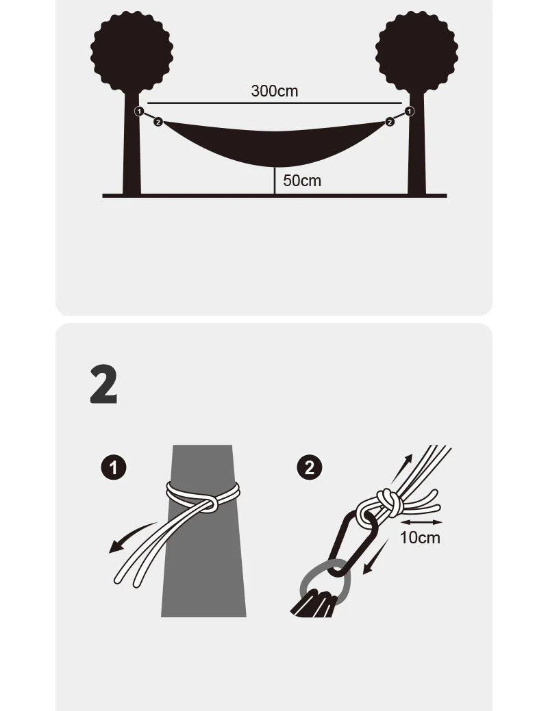 Ultralight 2 Person Camping Hammock with 200kg Load Capacity