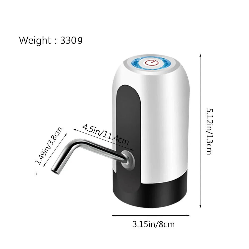 Tragbarer Wasserspender mit USB-Aufladung, elektrische Pumpe für 5-Gallonen-Flasche mit Verlängerungsschlauch, Fasswerkzeuge