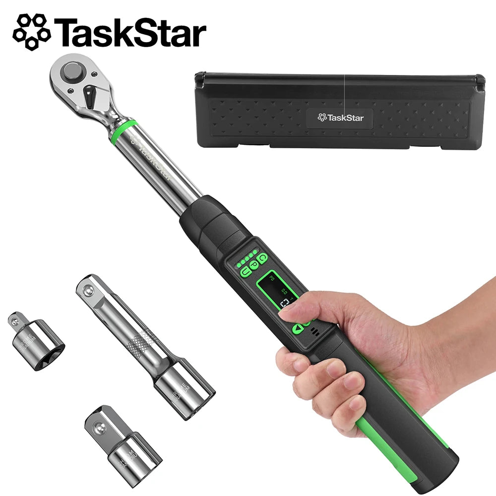 Digitaler Drehmomentschlüssel 3/8" ±2% Genauigkeit mit LCD & Adapterset
