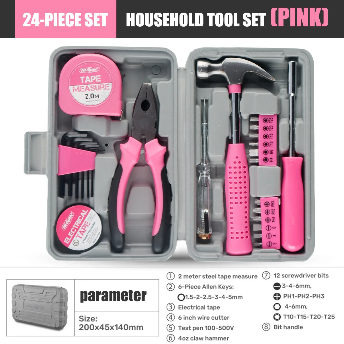 Household Hand Tool Kit with Case