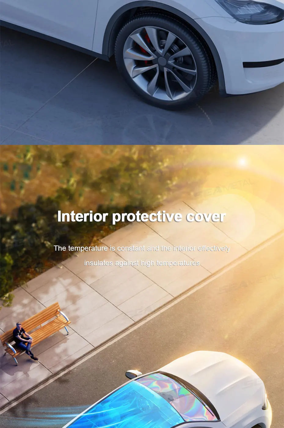 SEAMETAL Car Windshield Sun Shade Front Window Sunshade Windshield Sun Protection Cover UVR-Blocker Cooling Heat Shield Curtains