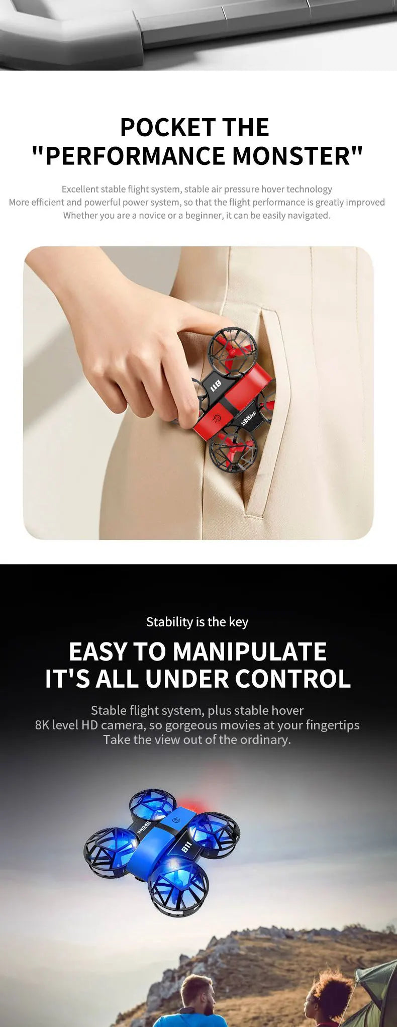 Dowellin D12 Çift Kameralı Mini Drone Çocuklar İçin