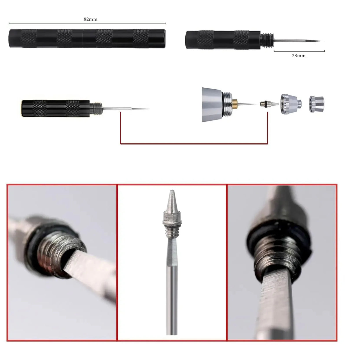 Kit de limpeza para aerógrafo, frasco de limpeza com suporte e escovas/agullhas de limpeza, escova de dupla extremidade, tampas de proteção para aerógrafo