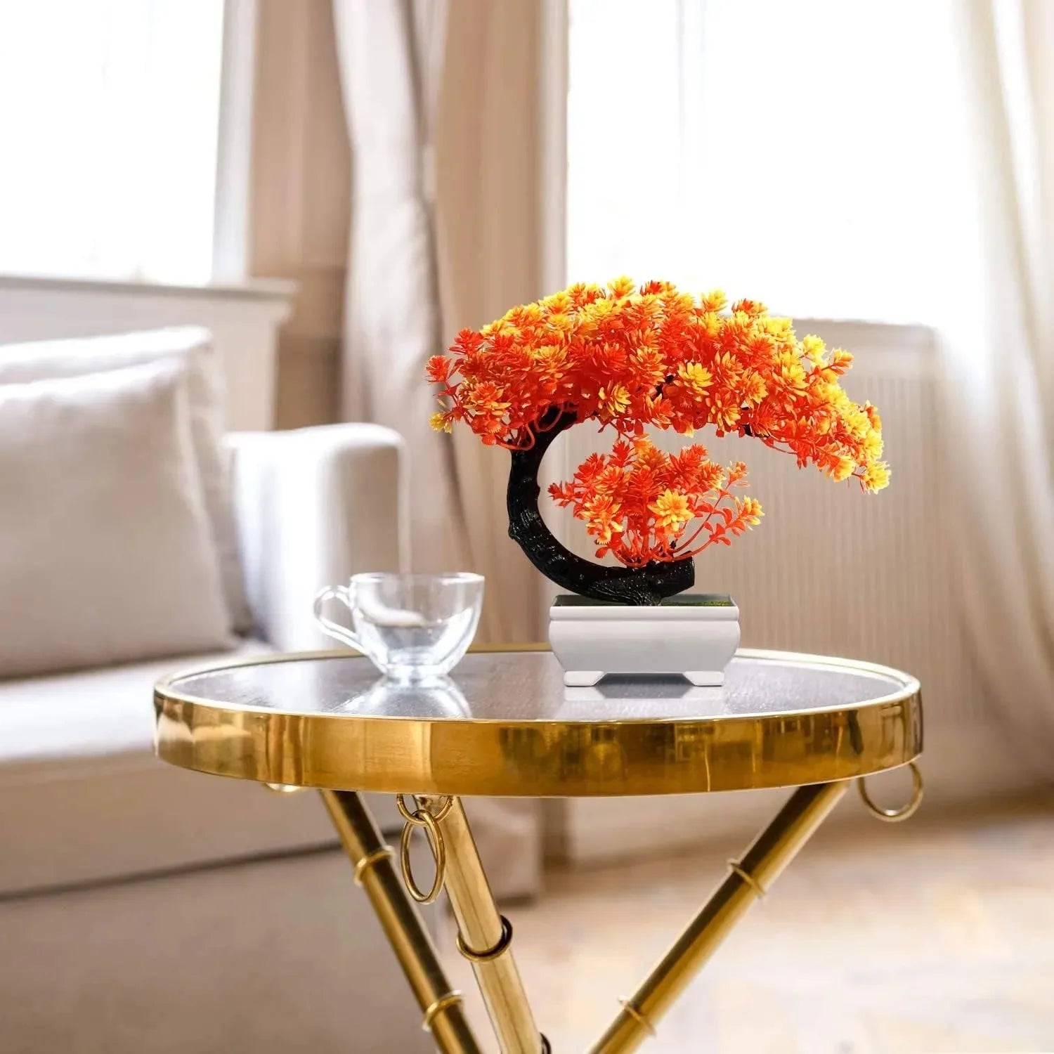 Artificial Plants Bonsai Simulated Tree Potted Plants Fake Flowers Table Potted Ornaments 