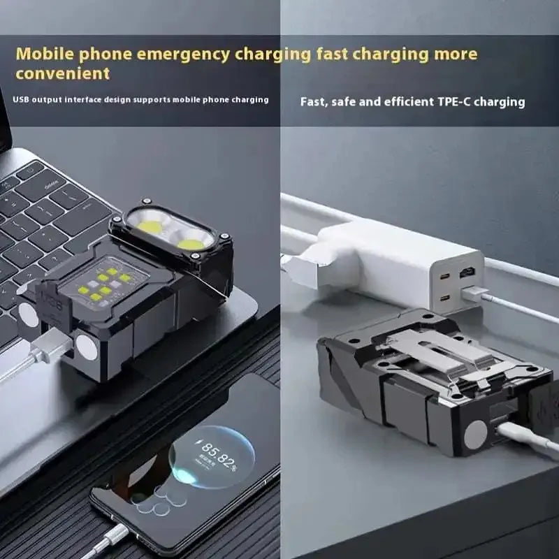 Portable Multifunctional USB Rechargeable LED Flashlight