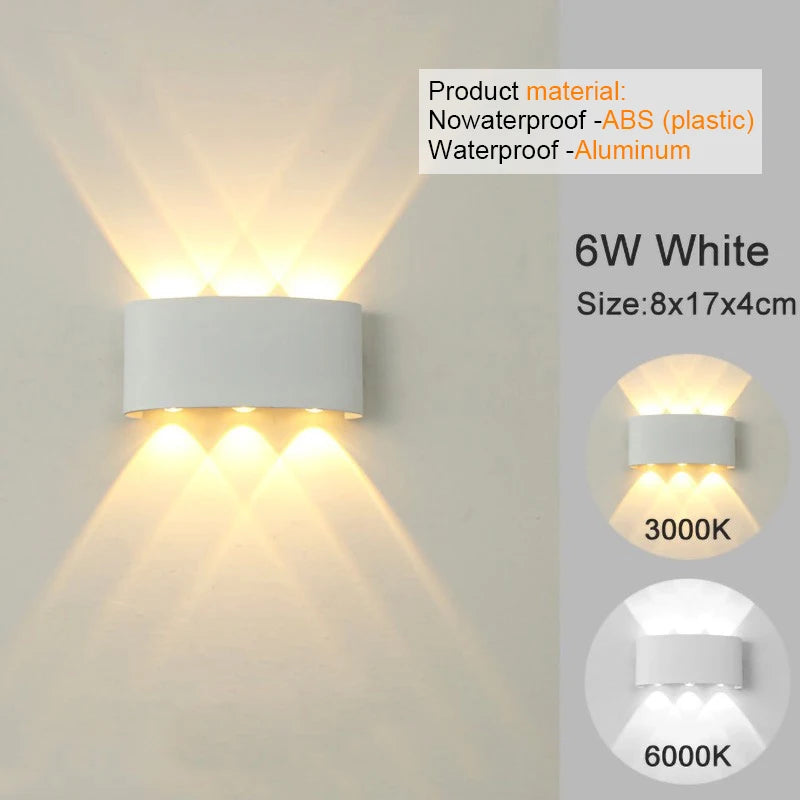 Up-and-Down LED Wall Light, Size and Finish Options