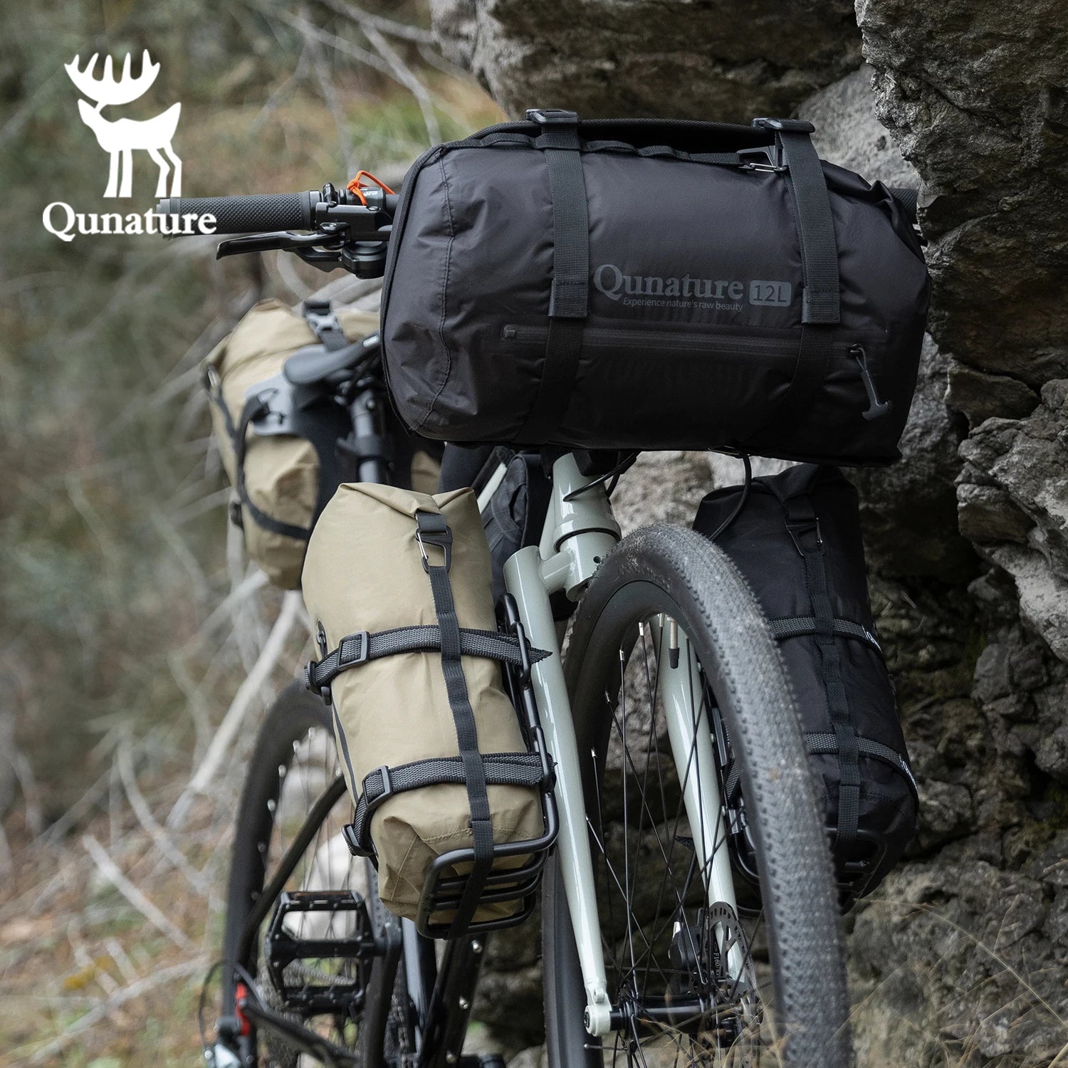 Ultralengvas dviračio krepšys bagažinei, vandeniui atsparus nailonas
