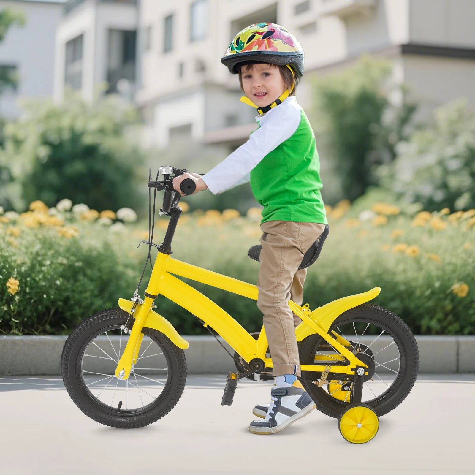 14'' Children's Learning Bicycle Kids Bike Adjustable Seat Dual Brakes for Children's Riding, Lessons, Recreation, or Exercise 