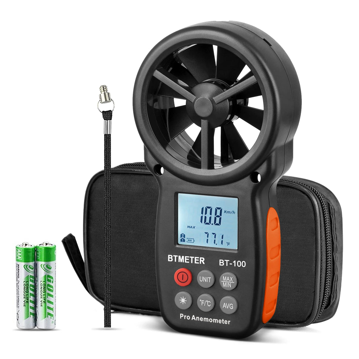 BT-100 Wind Speed and Temperature Meter