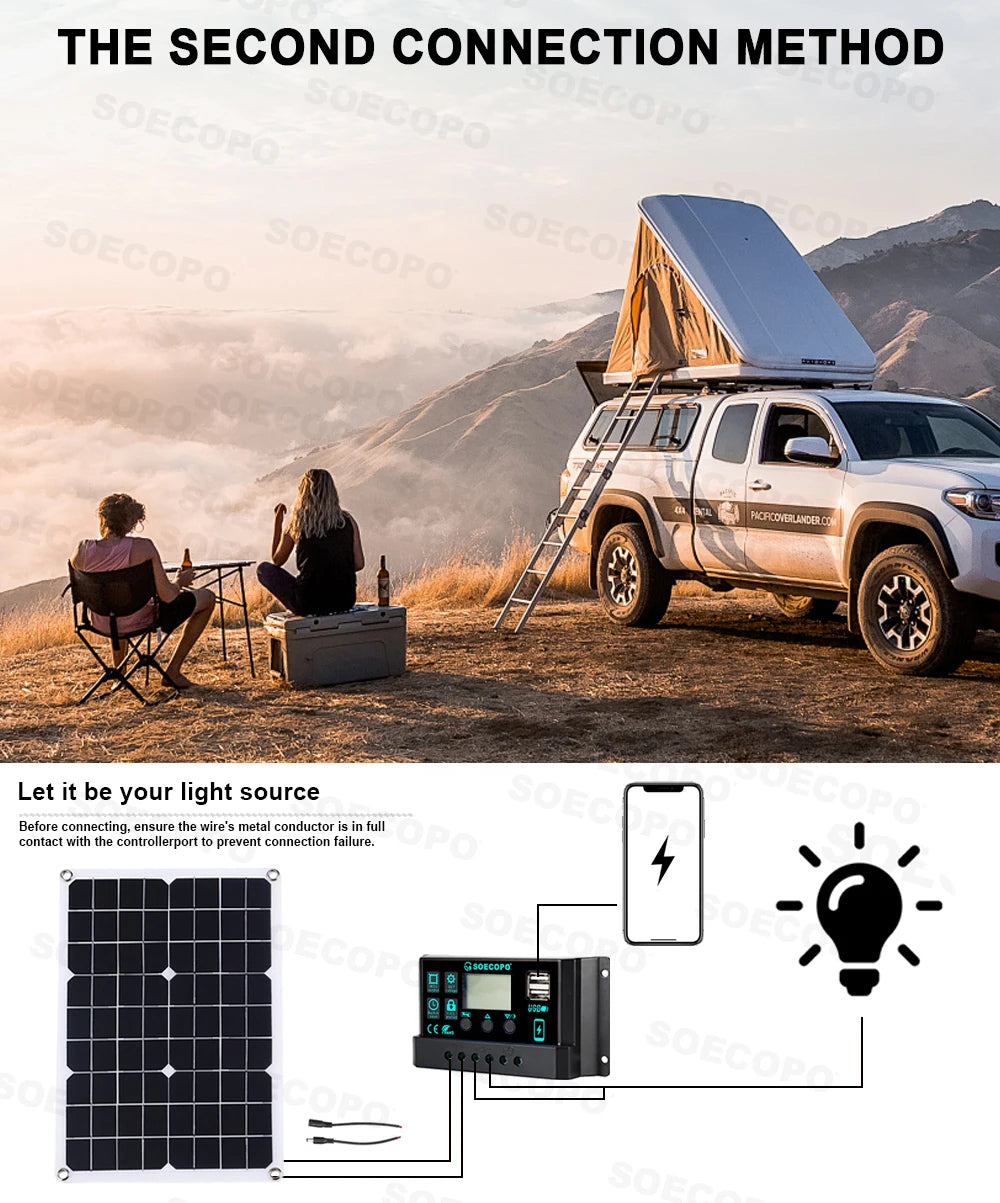 Off-grid solární sada 10000W výkonný měnič + 500W solární panely + 100A regulátor DC 12V/24V - AC 110V/220V měnič