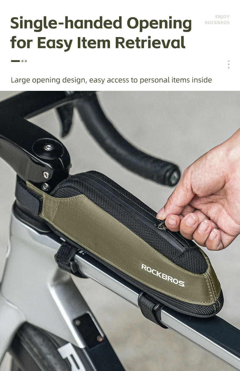 Bike Top Tube Frame Bag Rainproof Nylon Phone & Tool Storage