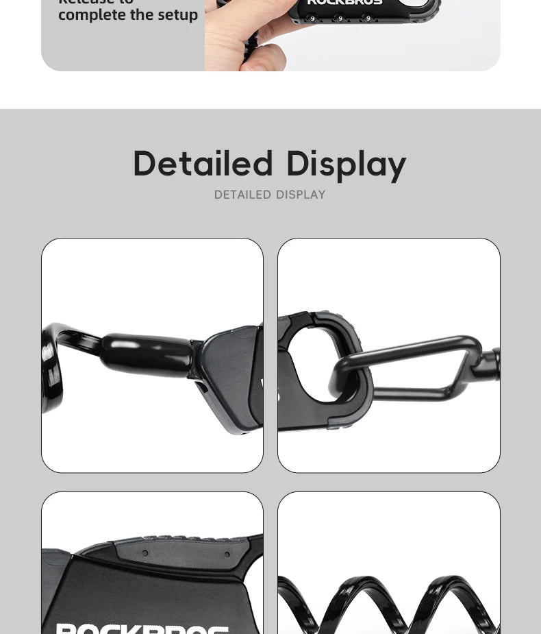 3-Digit Bicycle Cable Lock, 120cm Anti-Theft Lock