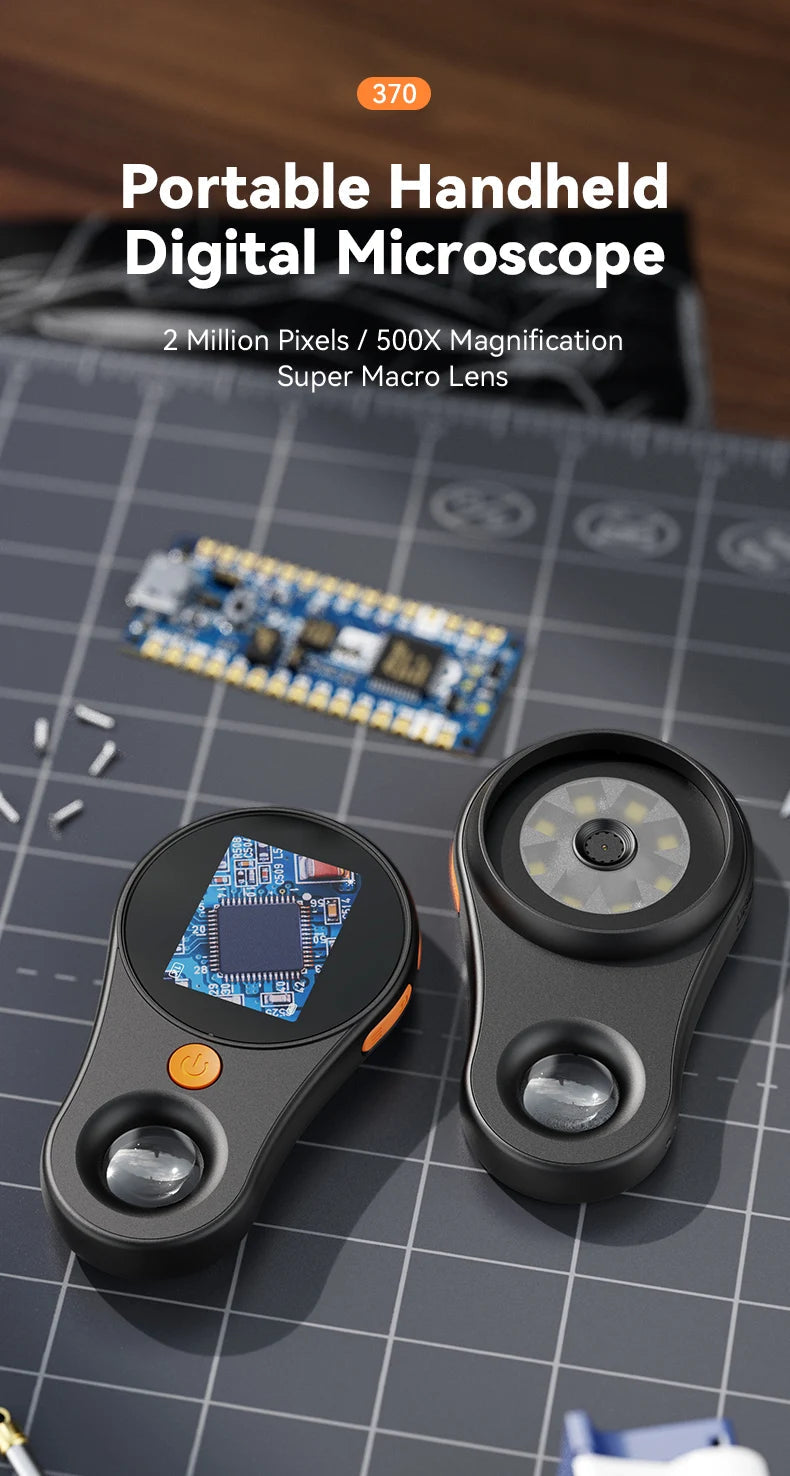 2.0inch 500X Digital Microscope 1080P Video Coin Microscopio with Magnifying Glass Wiht 8Leds for Electronics Repair Windows/Mac 