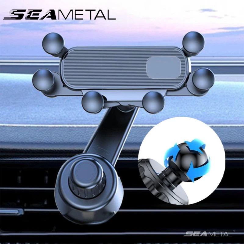 SEAMETAL Air Vent Car Phone Holder 6-Joint 360-Degree Gravity Phone Mount Stable Hook Cellphone Stand Universal for 4.7-7 inch