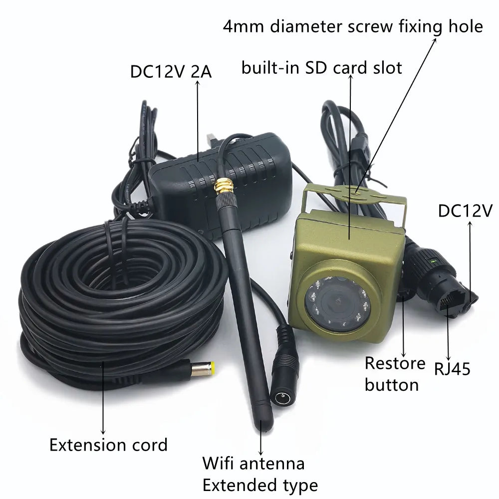 Kit de cámara para aves al aire libre 5MP con WiFi y visión nocturna