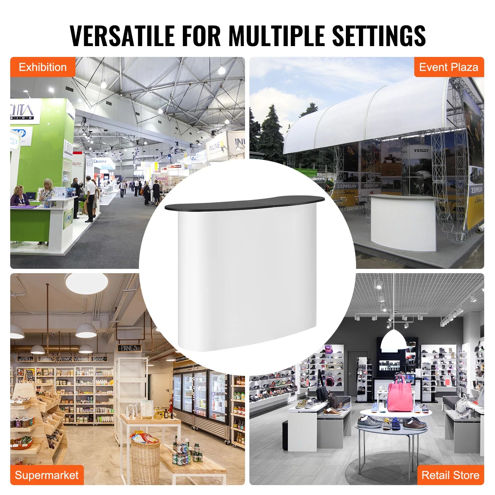Portable Trade Show Counter Stand Foldable Podium Display Table