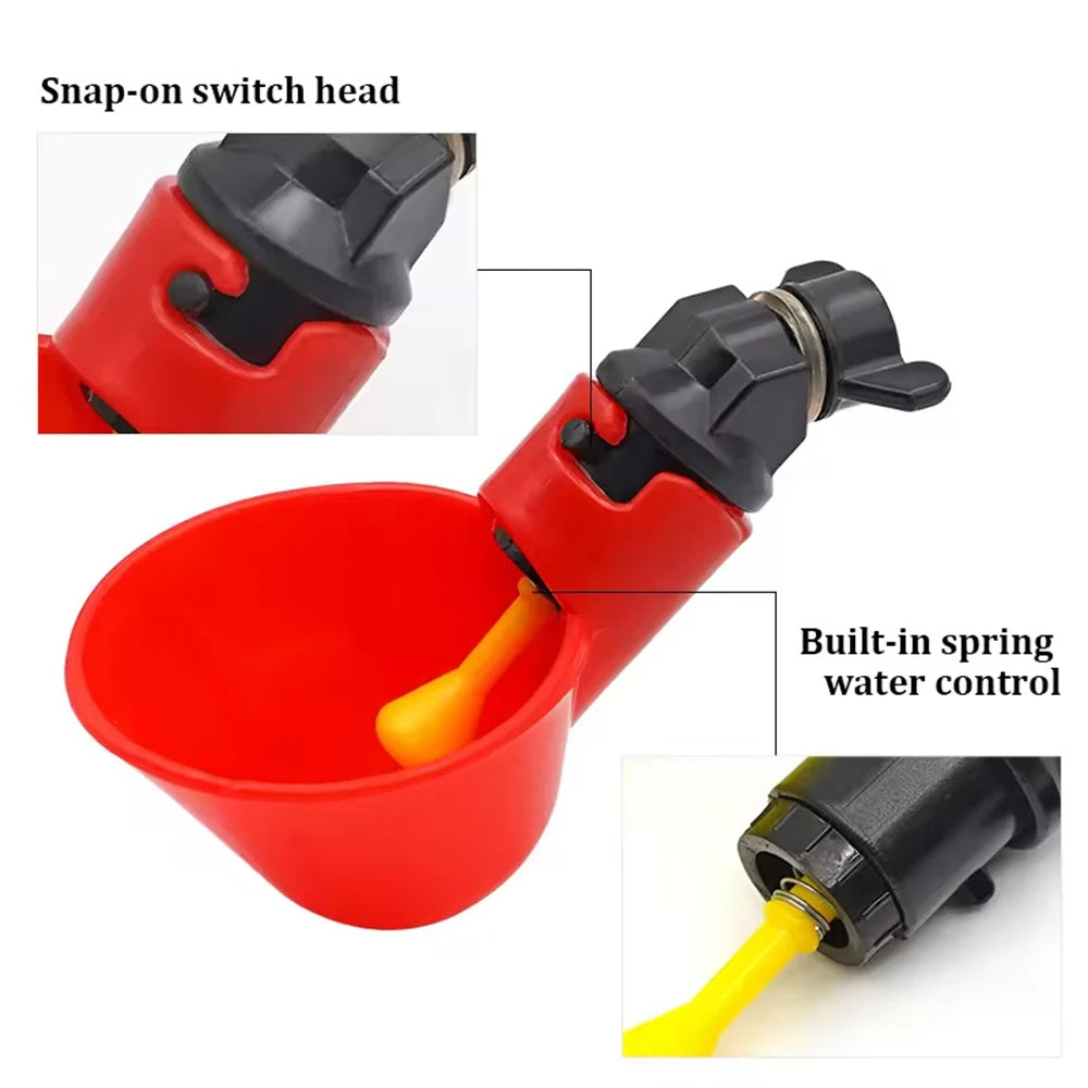 Peck-Operated Poultry Drinking Cups, Style and Pack Options