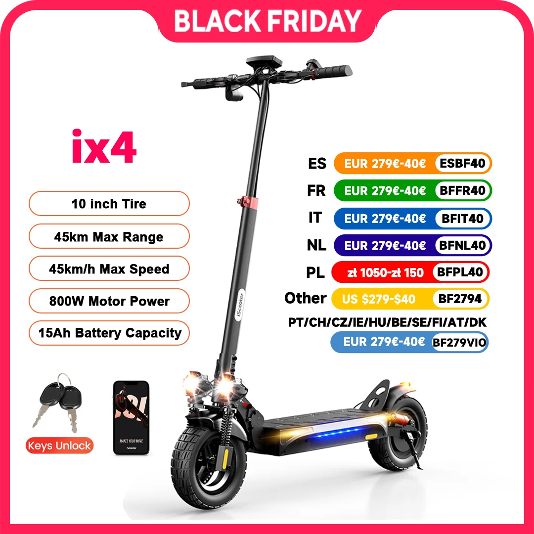 iScooter iX4 Electric Scooter 800W Off‑Road Power