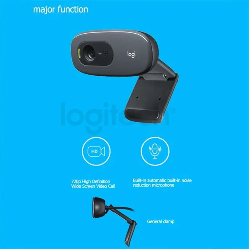 Logitech C270i HD Webcam with Built‑In Microphone