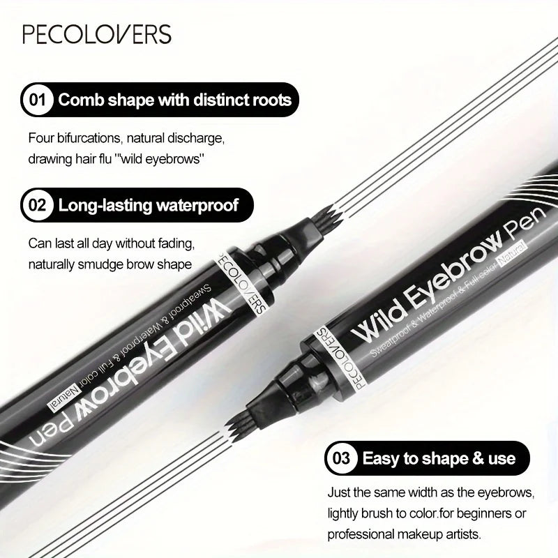6 Colors 1pc Eyebrow Pen Waterproof 4 Split Tip Eyebrows Pen Eyebrow Tattoo Pen Waterproof Liquid Black Eyebrow Makeup Pencil 