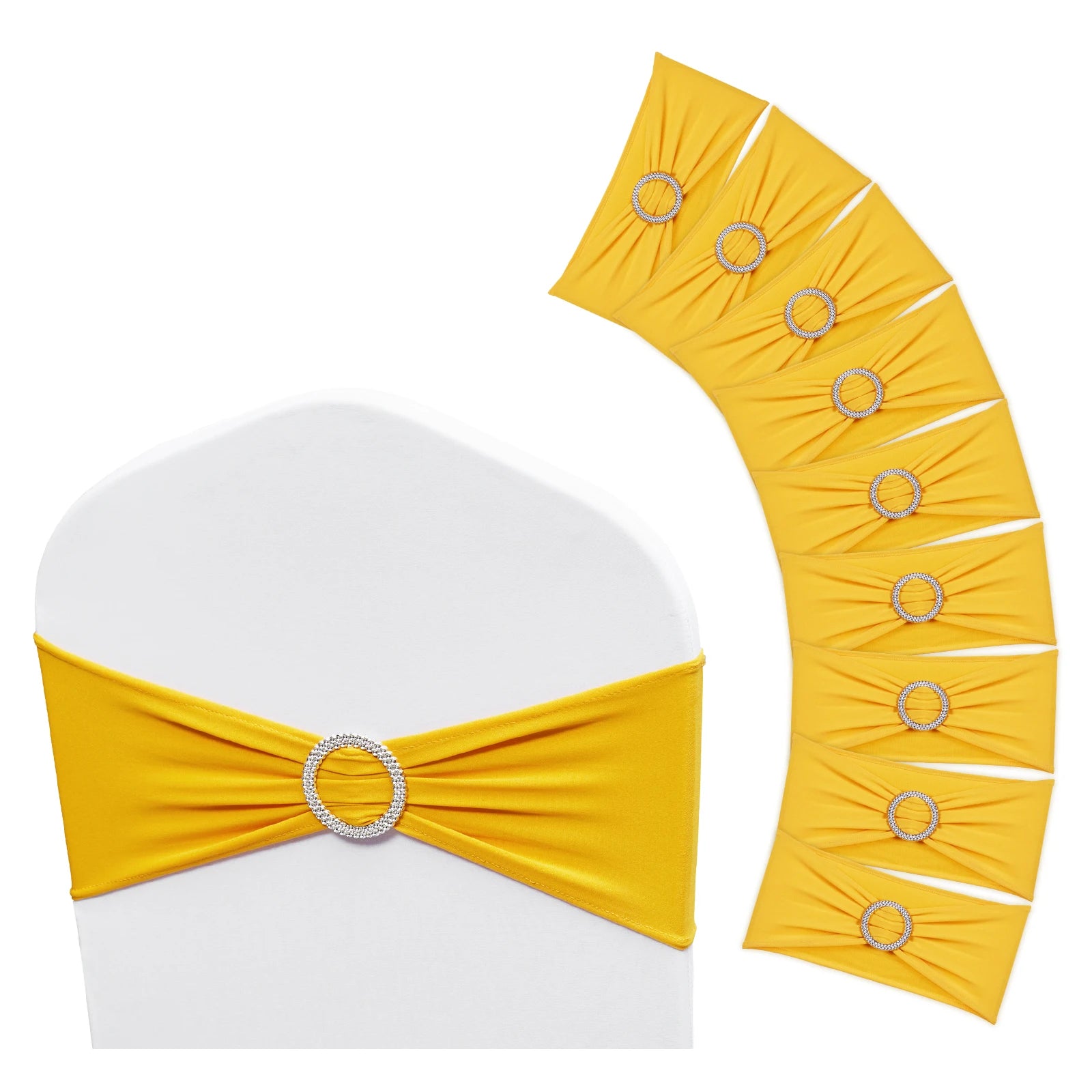 SucceBuy 50 pezzi Nastro elastico in Spandex per sedie, fasce per sedia per matrimonio, banchetto, decorazione, elastico, coperture per sedie all’ingrosso