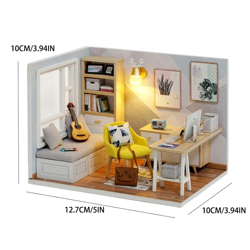Kit de quarto em miniatura DIY, opções de modelos