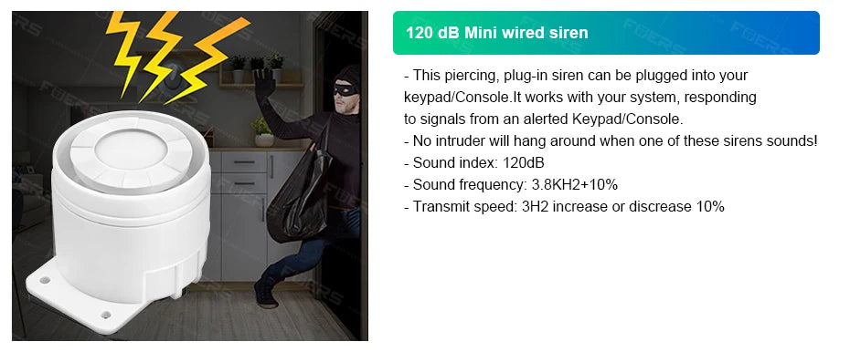 FUERS Sistema de Alarmas para Hogar con WiFi GSM Sistema de Seguridad Inalámbrico con Sirena Alarma Alert con Detector de Puerta Control Tuya APP