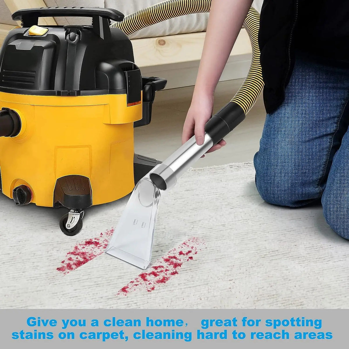 Carpet Vac Extractor Attachment-Tool - Cleaning Vacuum Clear For Upholstery Car Detailing Turn Shop Vac into an Extractor