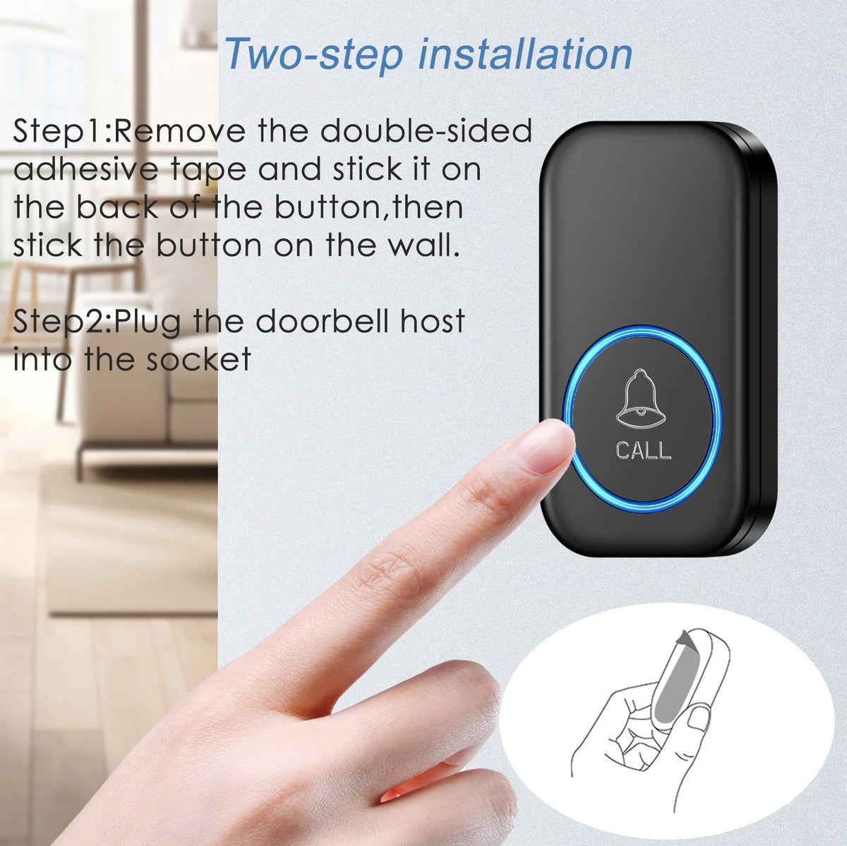 Wireless Doorbell with 60 Melodies and US Plug