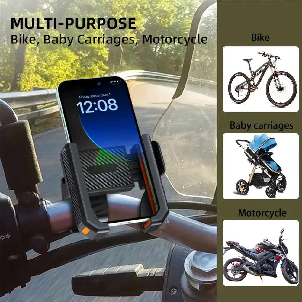 Supporto universale per telefono da moto Homhu, design semichiuso, supporto per telefono da bici e bicicletta con blocco rapido, per iPhone e telefoni da 4.7"-7"