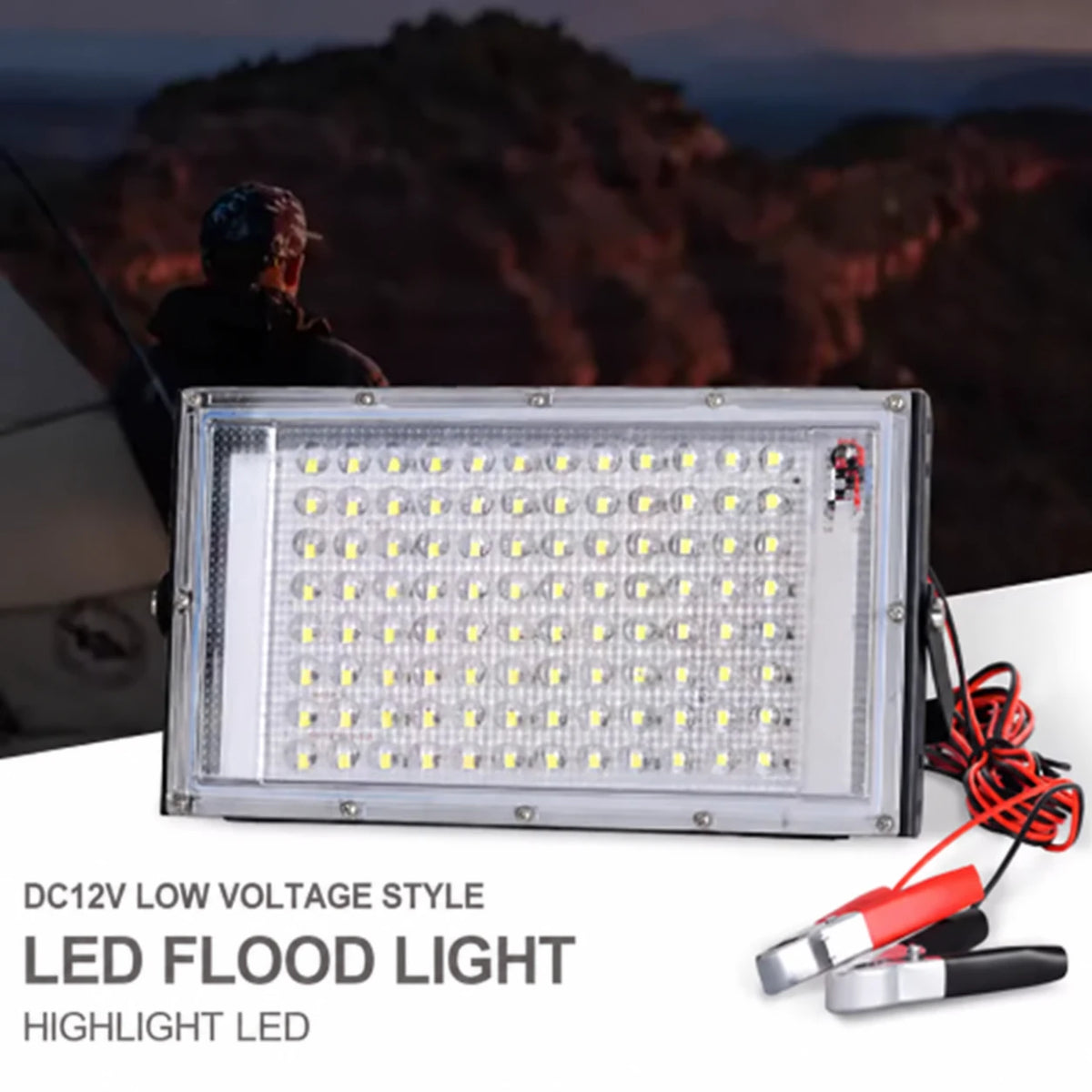 12 V DC LED-projektør med koldt hvidt lys