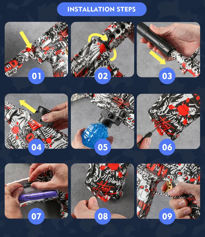 New M416 Electric Blaster Gun Set High Precision Shooting Toy Perfect Outdoor Toys Gifts for Boys Birthday (Bullets Excluded) 