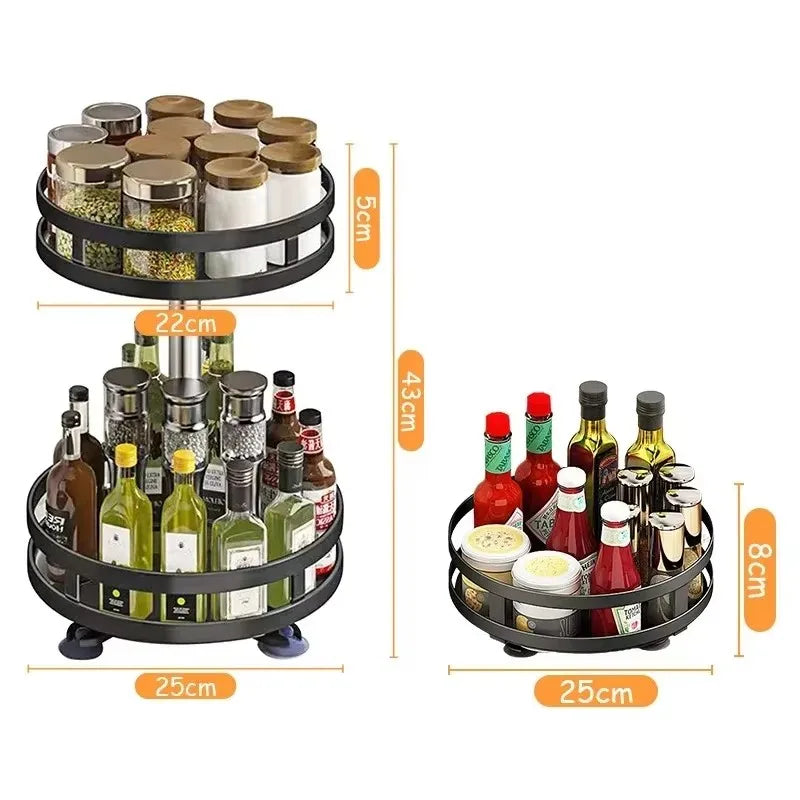 Portaspezie da cucina con piatto girevole a 360 gradi per riporre gli oggetti in modo efficiente e averli a portata di mano