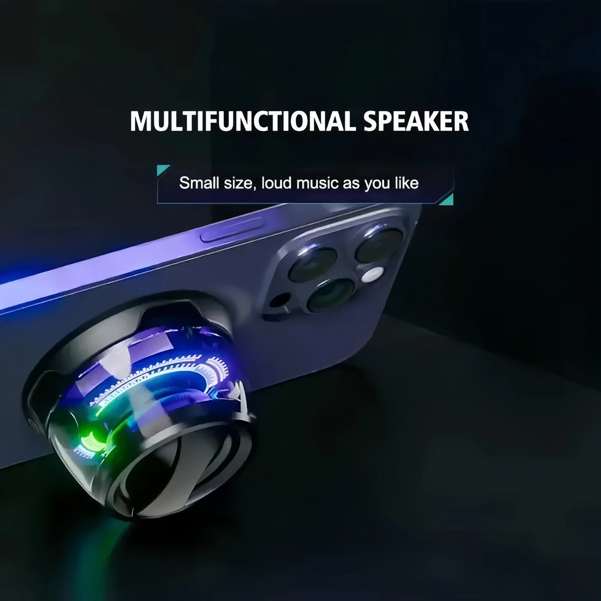 Bluetooth 5.3 Mini Speaker with Magnetic Base and Lanyard