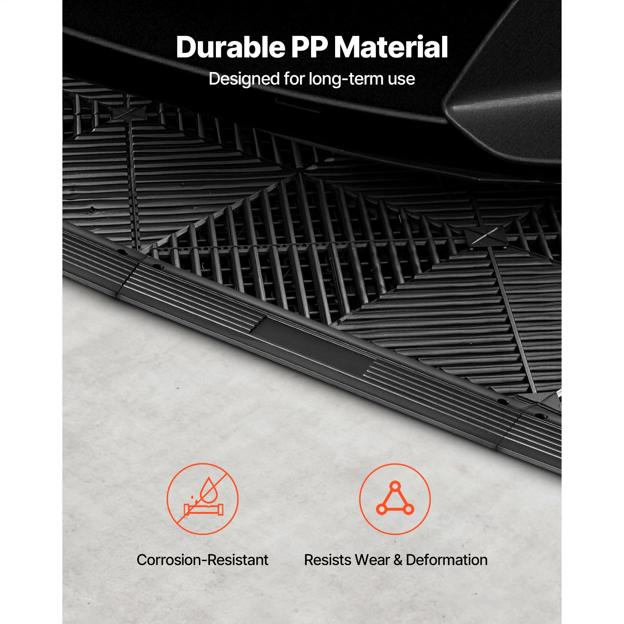 SucceBuy 11PCS Transition Edge Kit Durable PP Easy Installation for Wet Area Restaurant Only Compatible with Drainage Mats Black