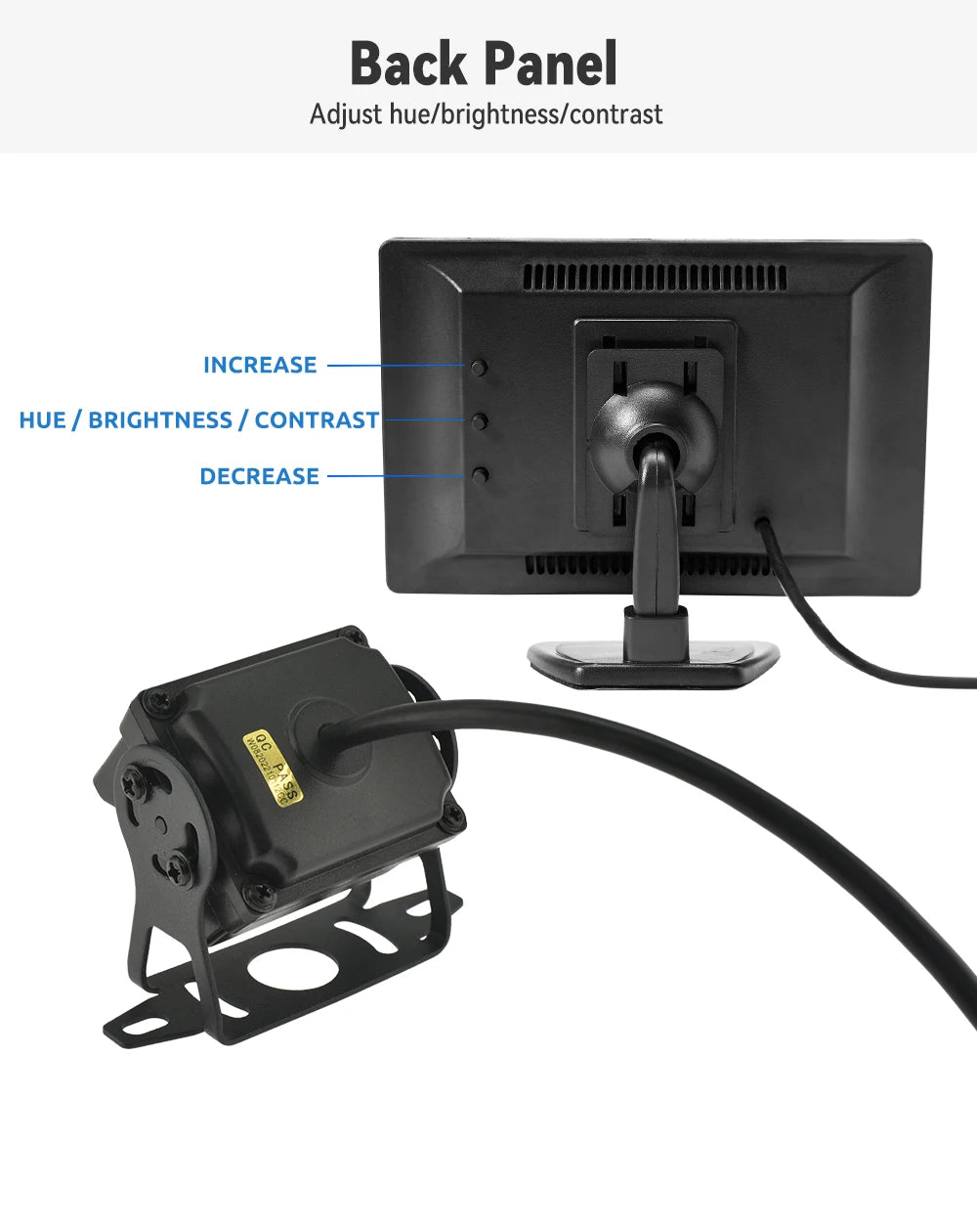 Kit caméra de recul avec moniteur et vision nocturne (4,3-7")