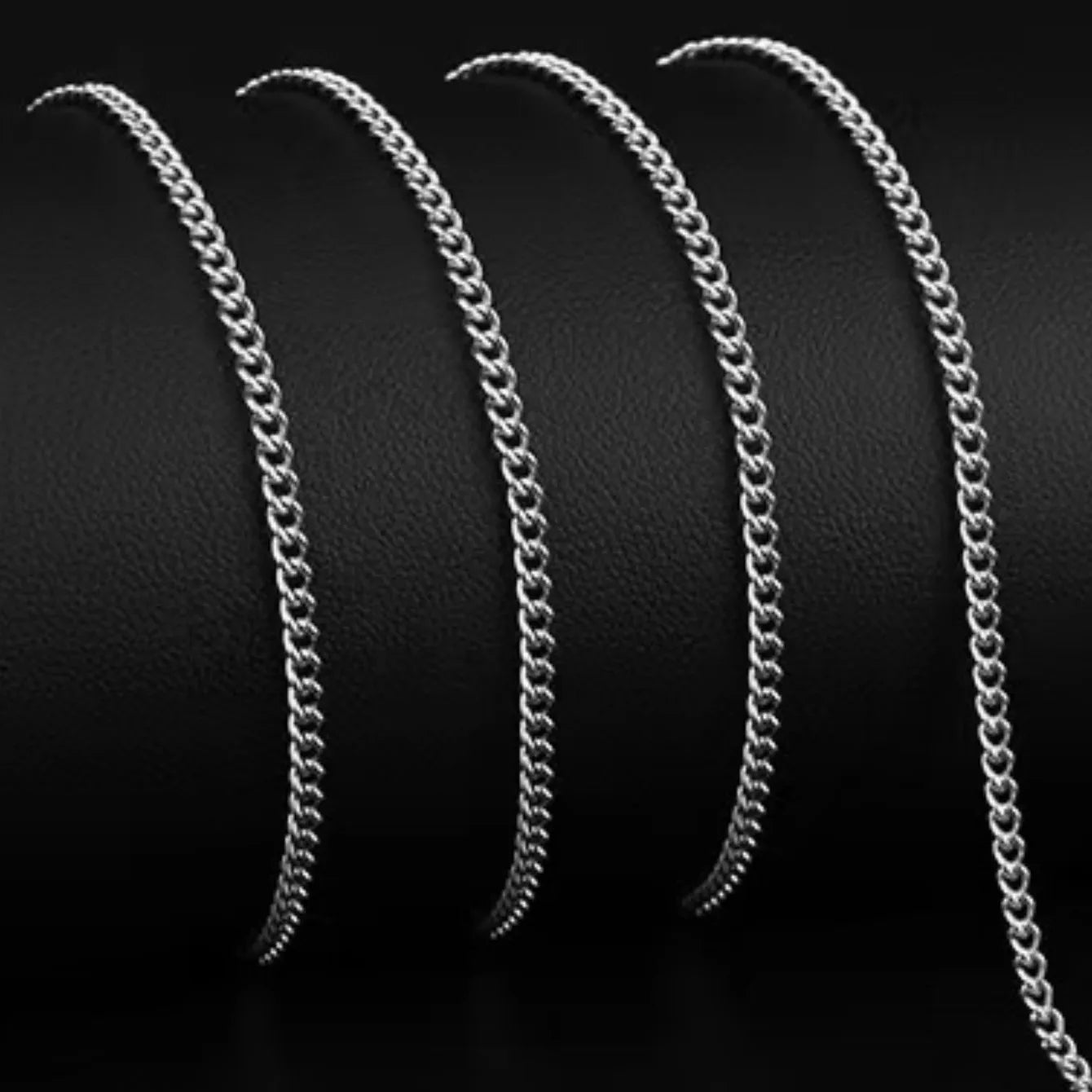 3mm Men's Cuban Chain Necklace Simple Stainless Steel Necklace Fashion Titanium Steel Jewelry Trend Accessories Gift 