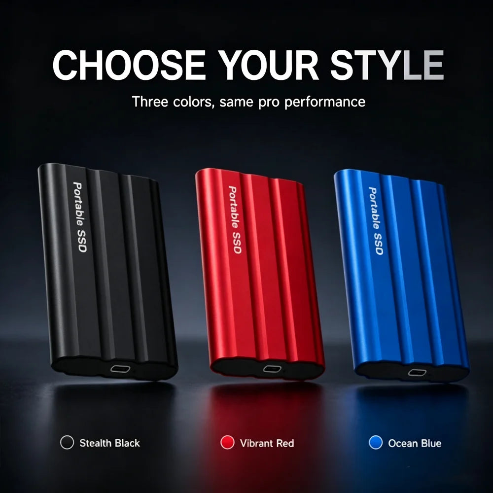 Reliable Slim Storage Device Portable External SSD 1TB 4TB 16TB 128TB High Speed for Notebook Laptop PC Usage