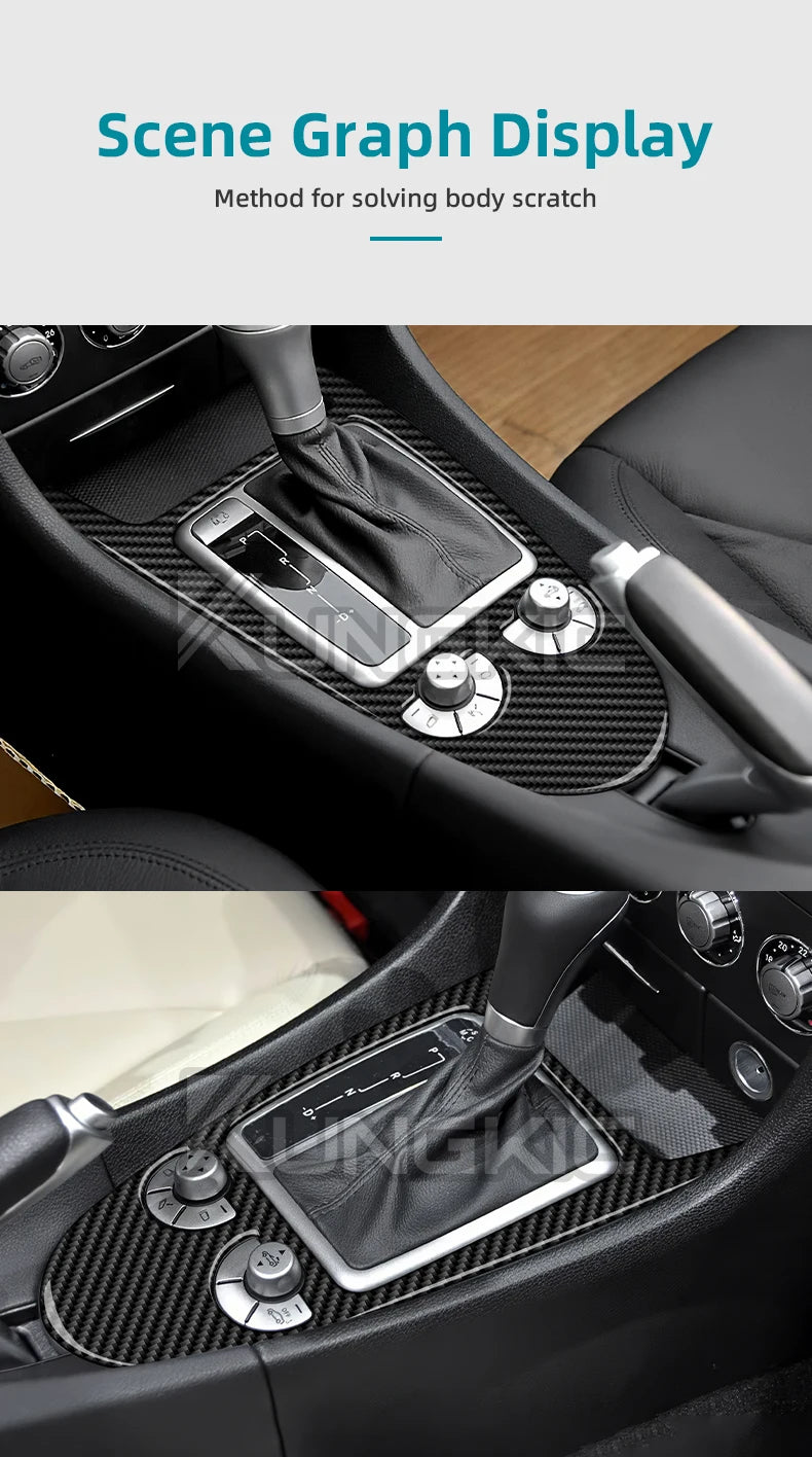 Carbon Fiber Gear Shift Trim Sticker for Mercedes Benz SLK R171