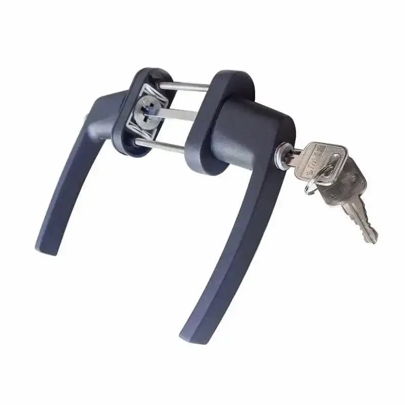 Two-end Lever Lock Solid Thickened Crank Handle with Keys Full solid thickened door handle with key to wear hand for Door Window