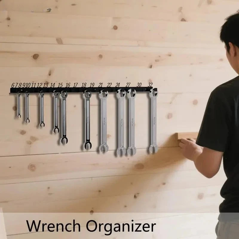 Numbered Wall-Mount Wrench Organiser Hooks