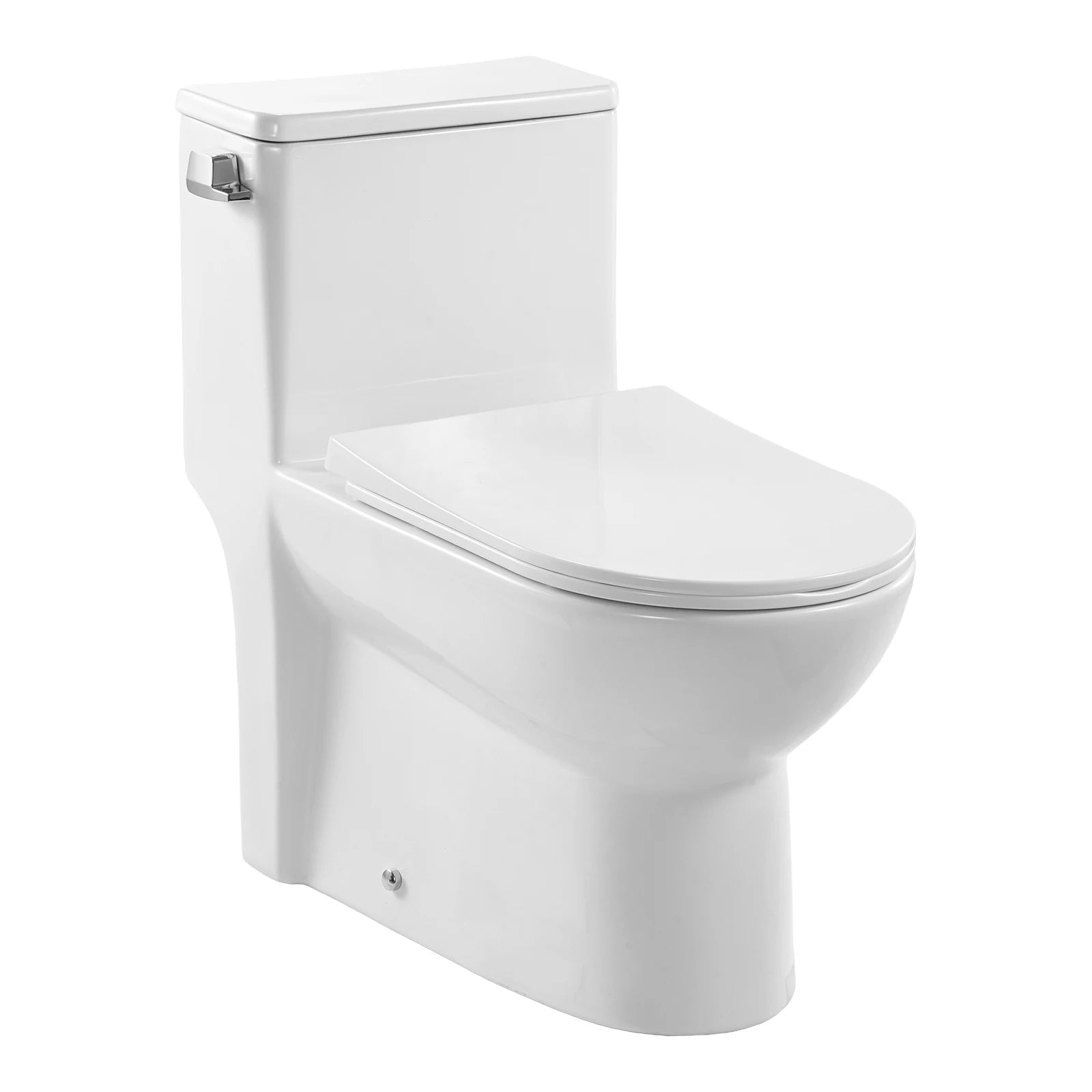 Toilet i ét stykke med forlænget skål og 1,28 GPF Cyclone skylle system